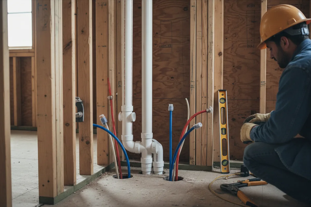 Drain and supply rough-in during Toilet Repair and Installation in Price